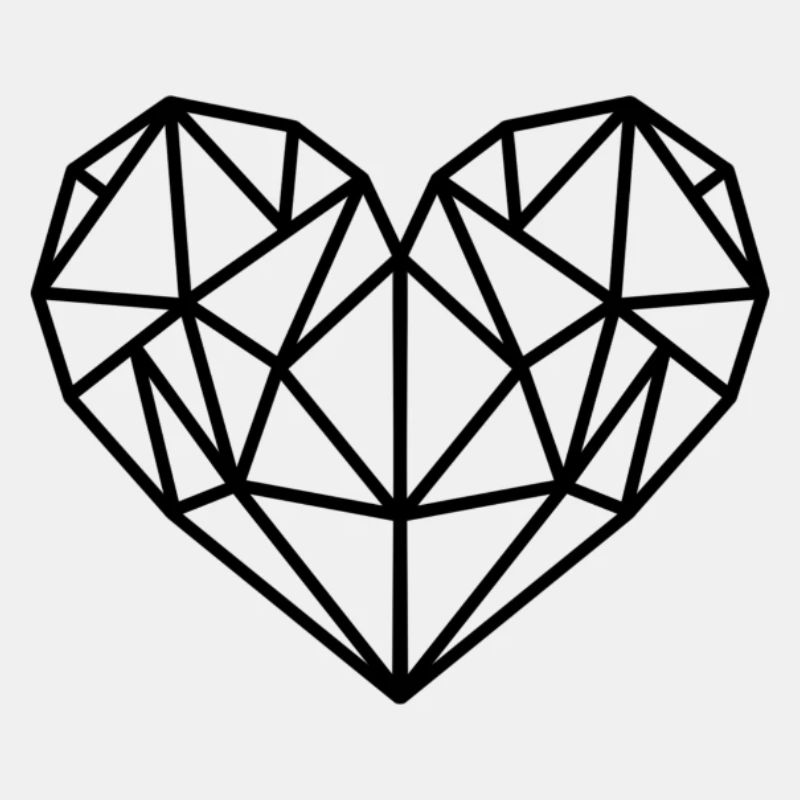 Geometric Heart Black
