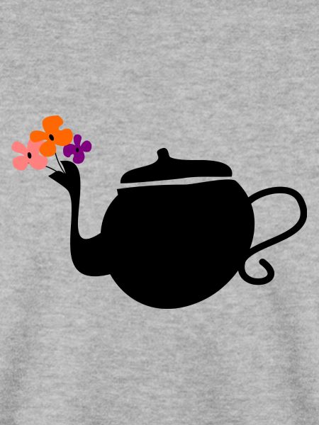 Teekanne und Blumen