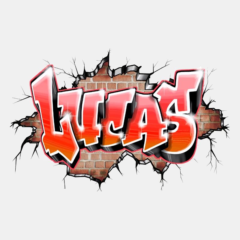 Lucas graffiti name red
