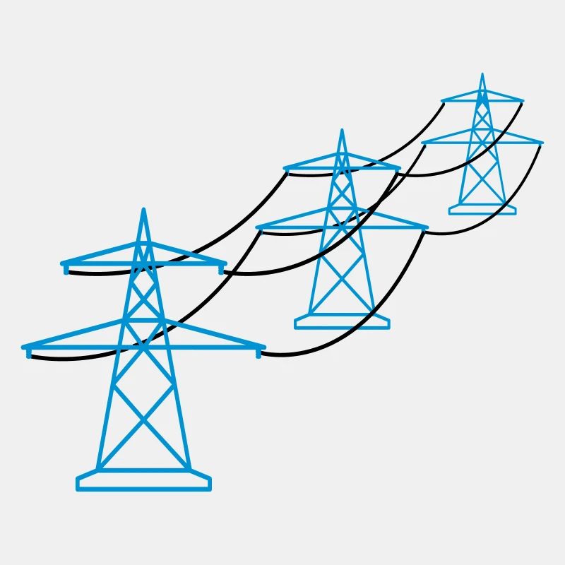 row pattern many track electricity mast power pole ele