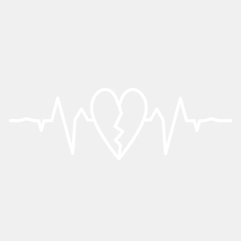 Herz ekg white