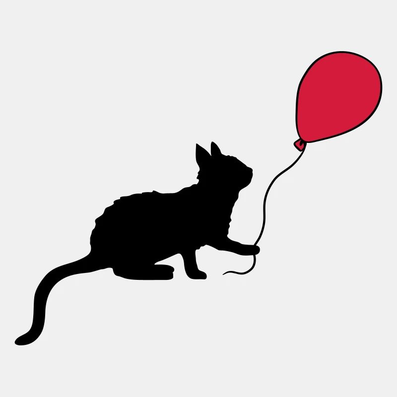 Roter Luftballon Kätzchen spielt