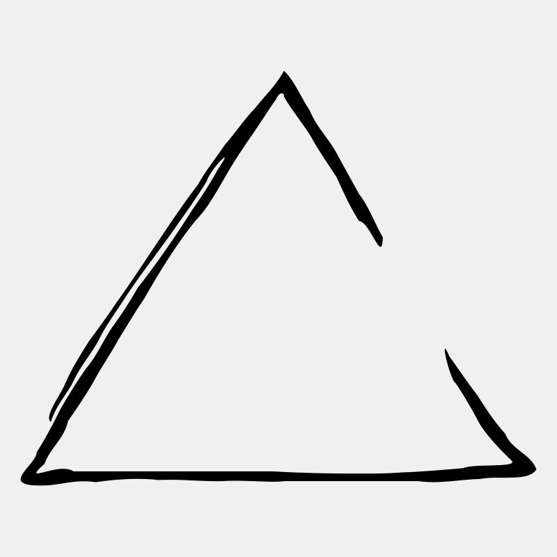 Triangle ouvert (1C, dessiné à la main)