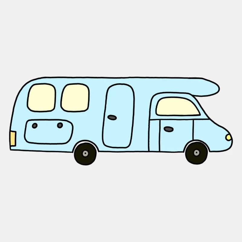 Camping-car bleu clair