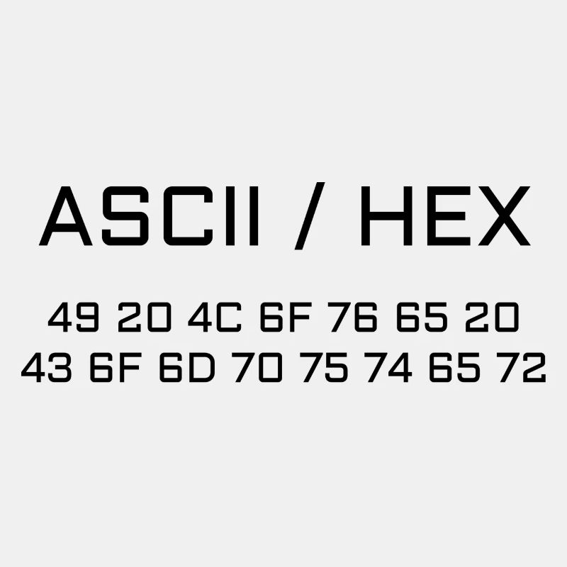 ASCII-HEX I Love Computer