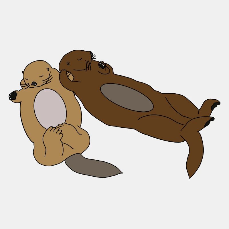 Cute Sleeping Otters
