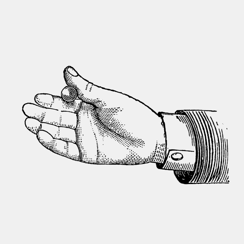 Hand mit Murmel