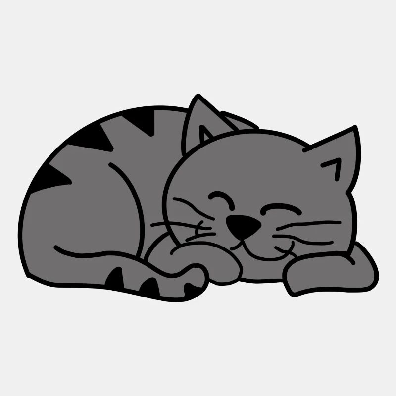 Gray sleeping cat / Sleeping gray cat