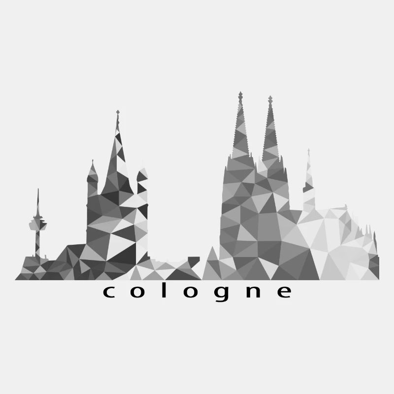 Cologne colored black and withe font