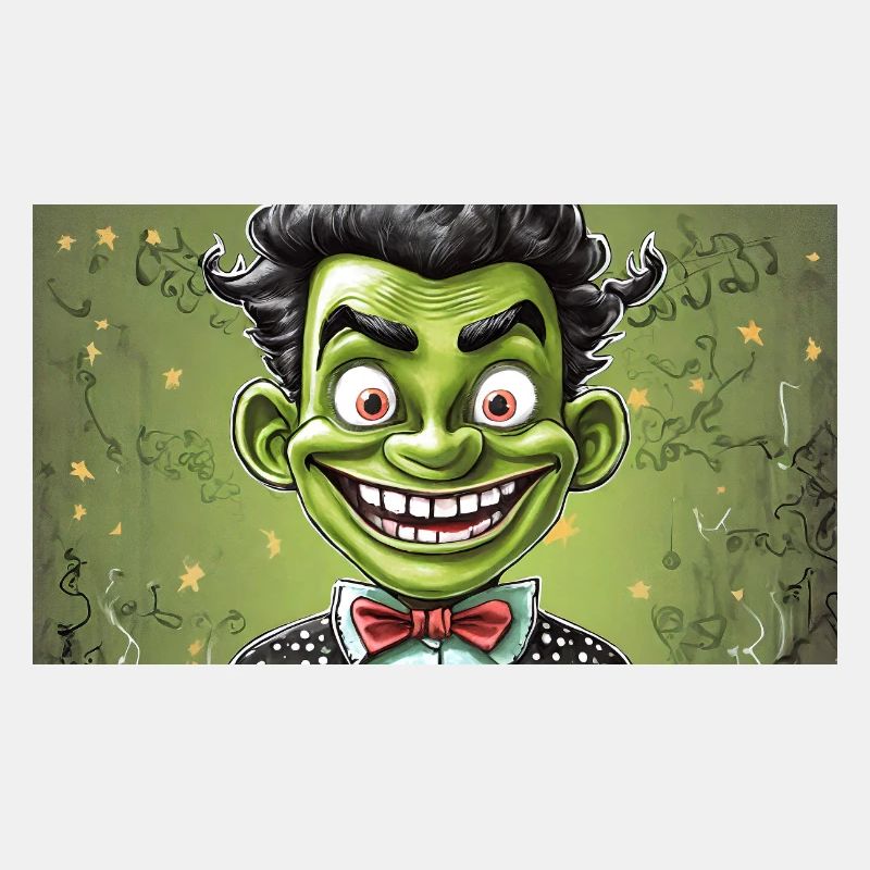 Monstre vert avec des cornes - jeune
