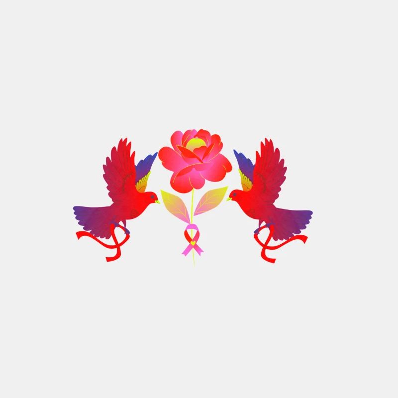 Rosenzauber mit farbigen Kolibris