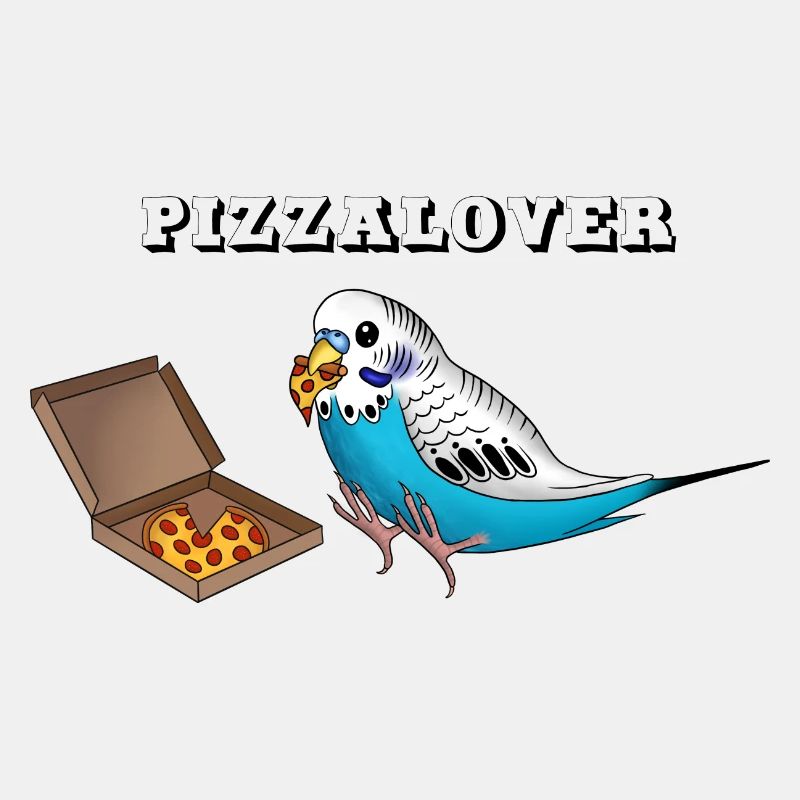 Pizzalover! Budgie eats pizza