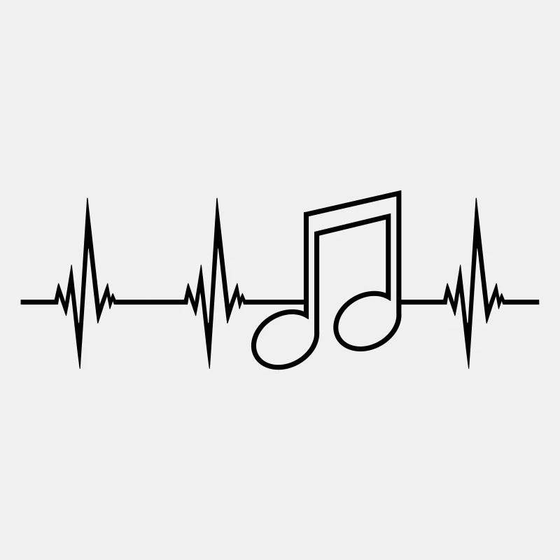 music note frequency heart beat pulse sign party m