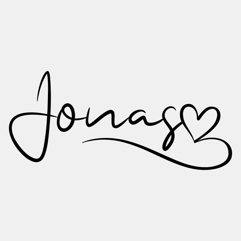 Jonas Surname First Name Heart Decor