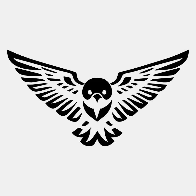 bird type owl or eagle flying in front