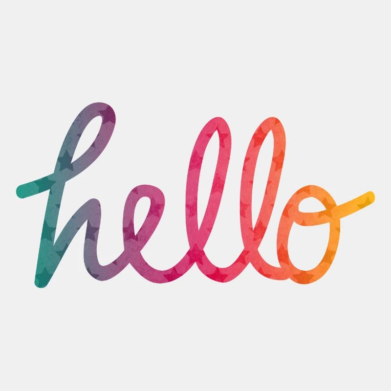 Hello Typografie Regenbogen