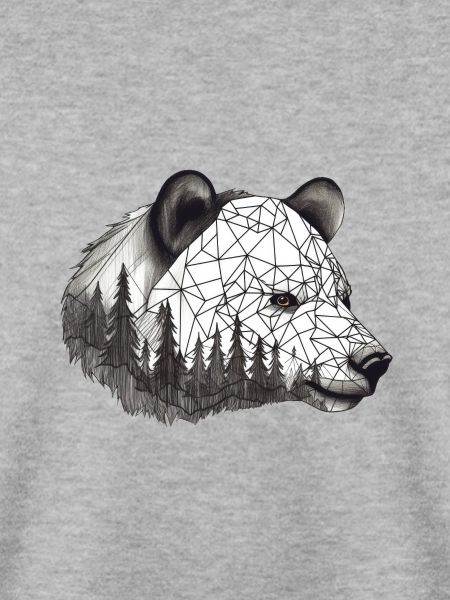 Monochromer geometrischer Bär & Bäume