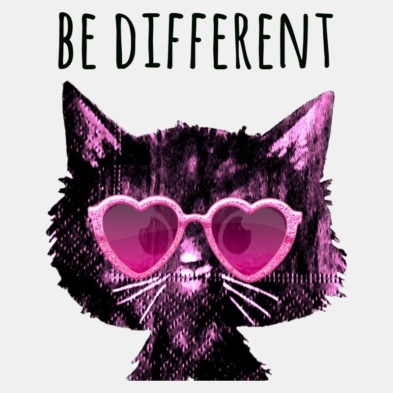 Be different,katze,girly, Sonnenbrille, Herzen