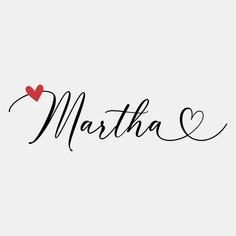 Martha Last name First name Calligraphy heart