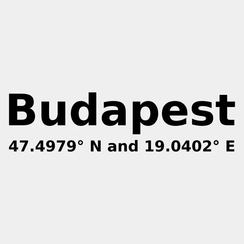 Budapest - avec coordonnées géographiques horizontales