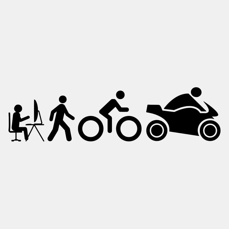 Evolution eines Motorradfahrers