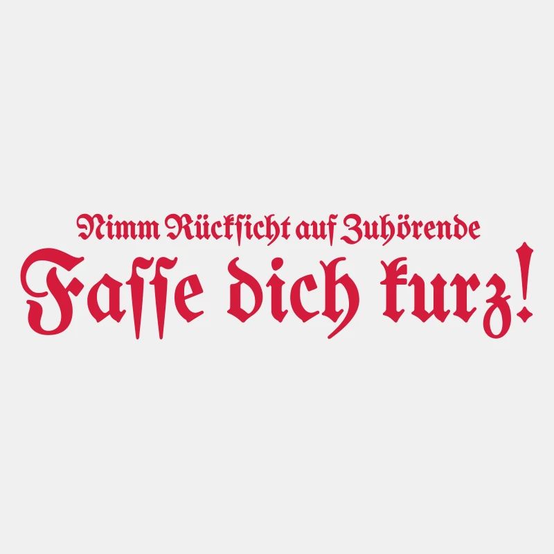 Fasse dich kurz
