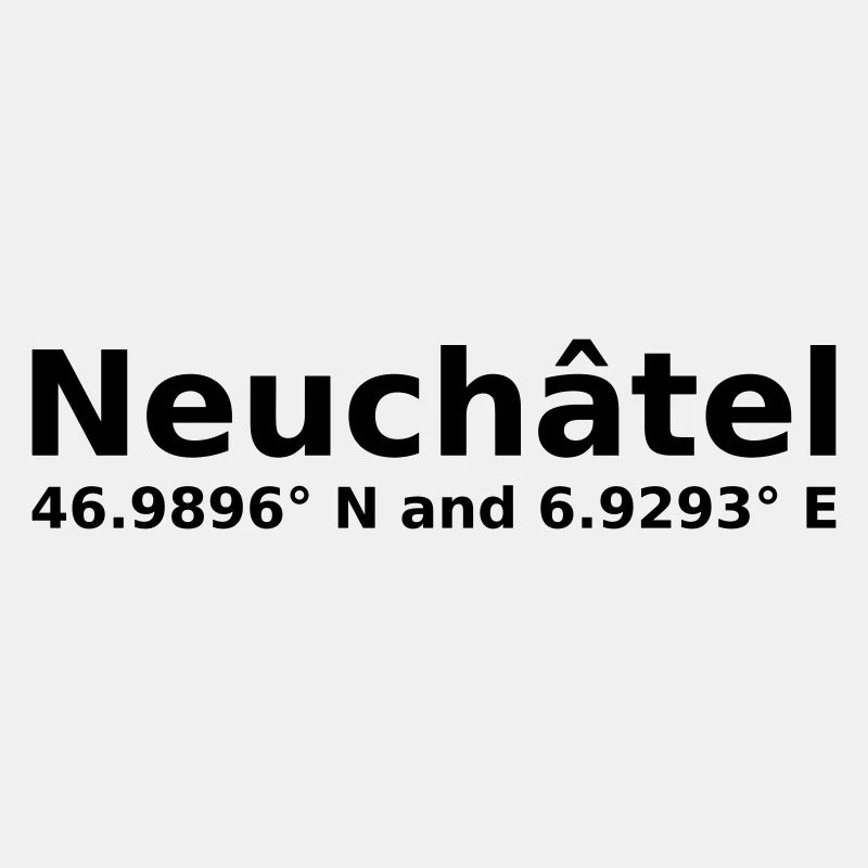 Neuchâtel - with geo coordinates horizontal