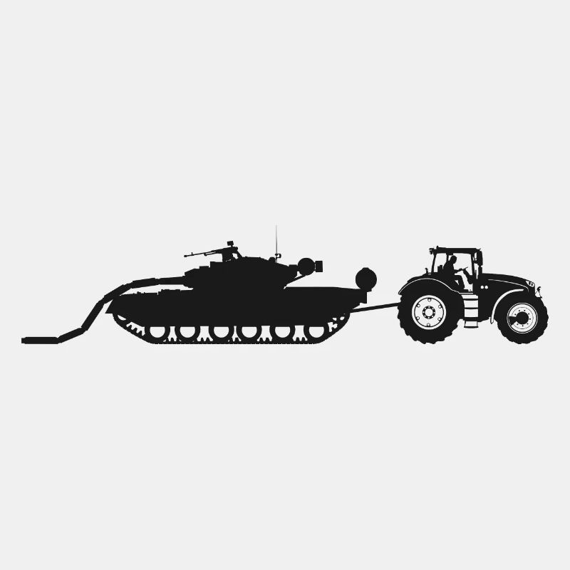 A tractor pulling a broken tank.