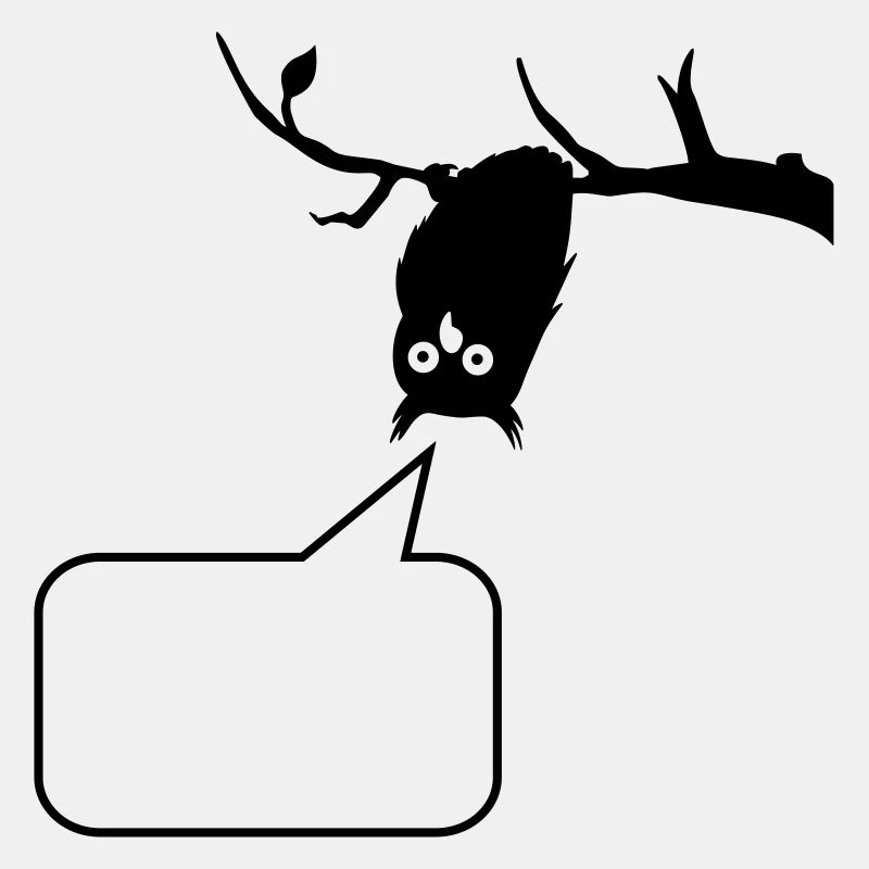 funny owl with empty speech bubble