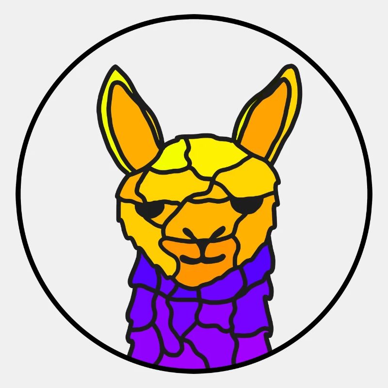 Lama, yellow blue