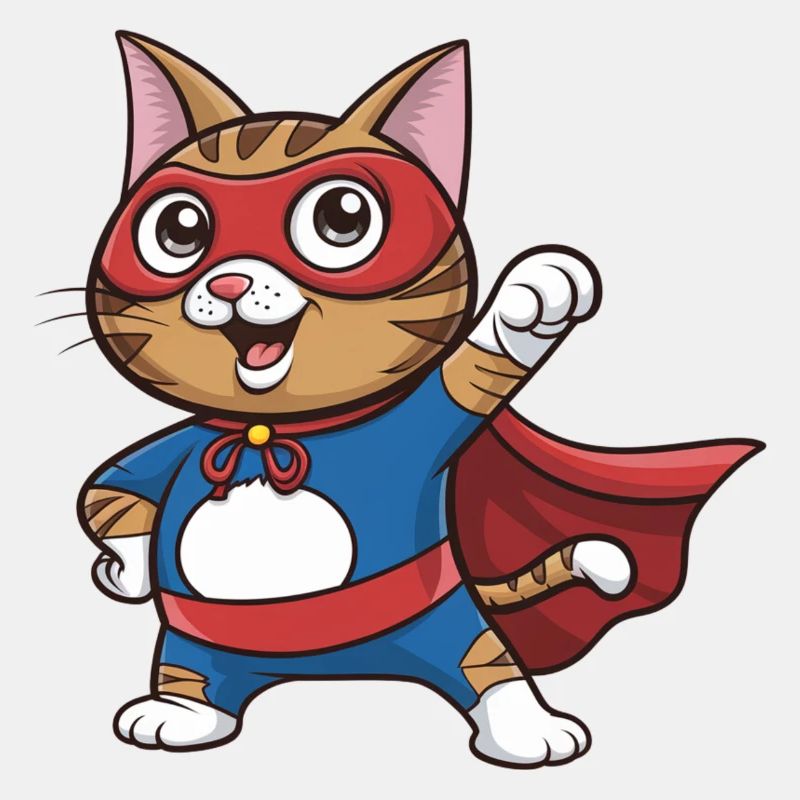 Katze im Superhelden-Umhang