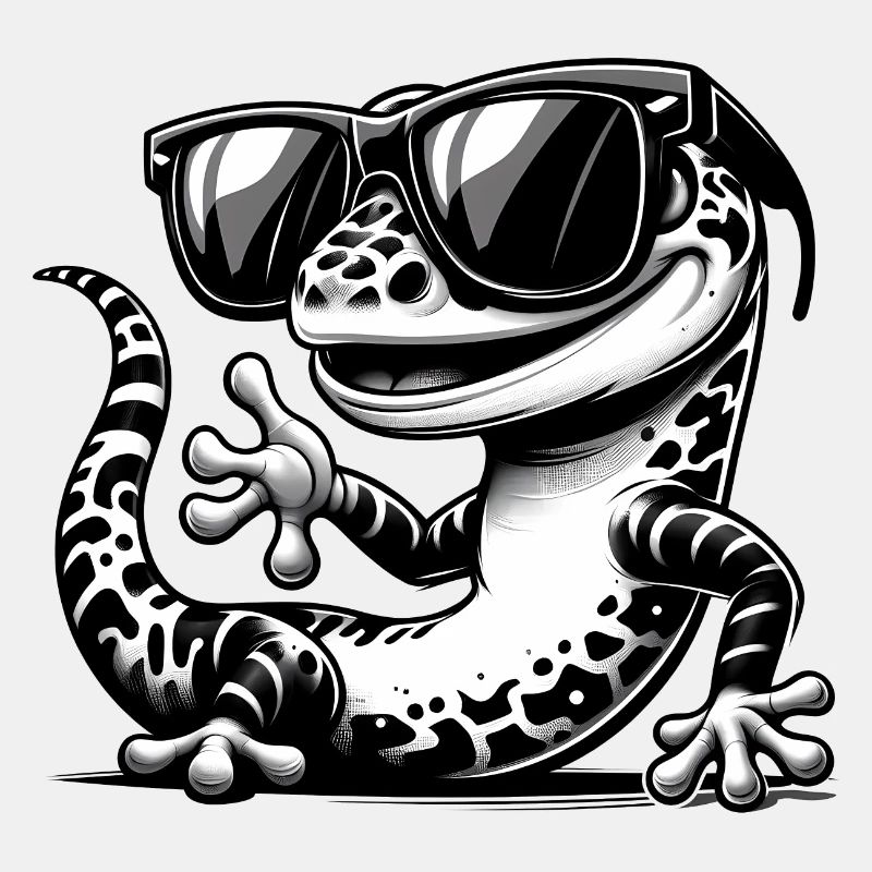 Gecko mit Sonnenbrille