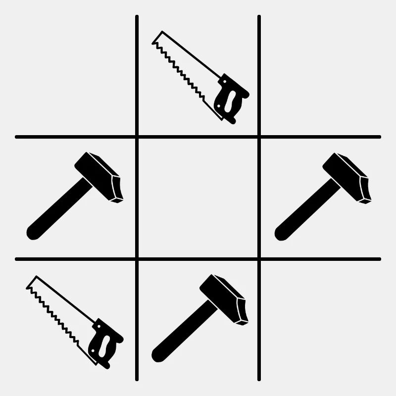 Jeu d'artisan avec marteau et scie