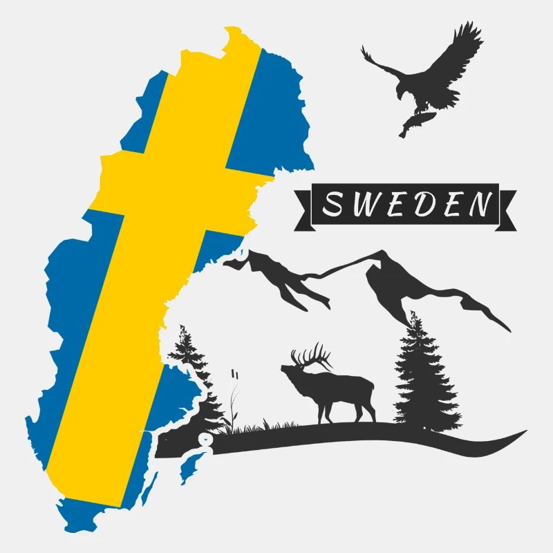 Suède Topographie Drapeau Suède Design