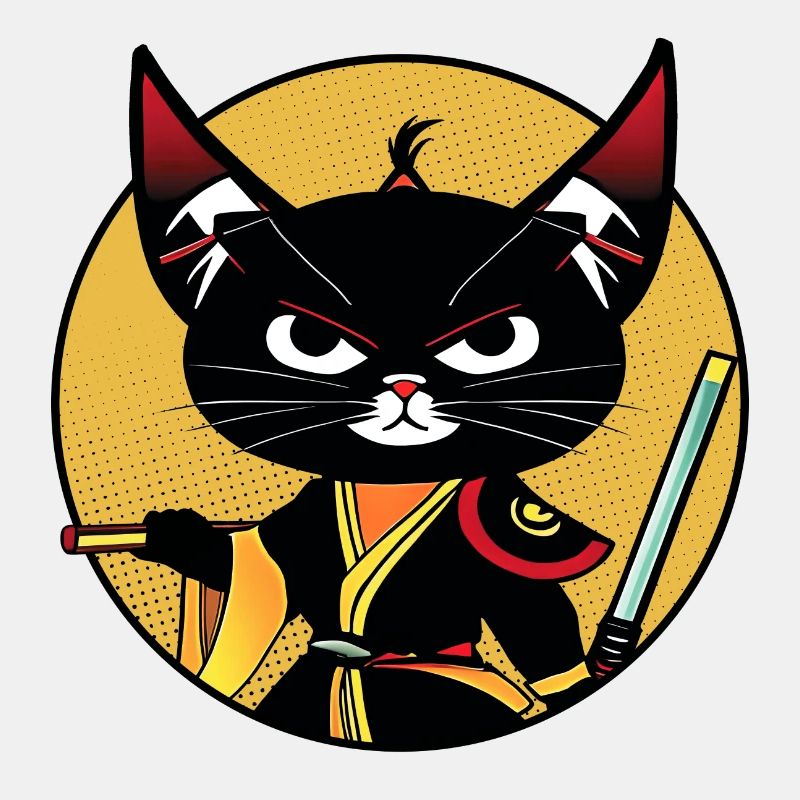 Schwarze Ninja Katze