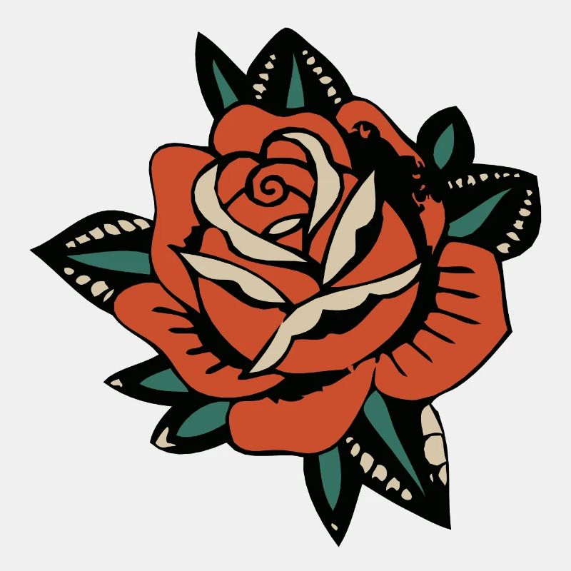 rose fleur feuille 403 A