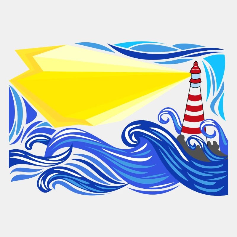stormy sea with lighthouse