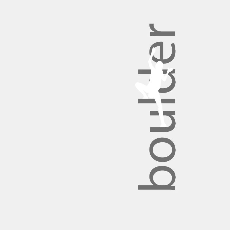 Boulder Schrift mit Kletterer