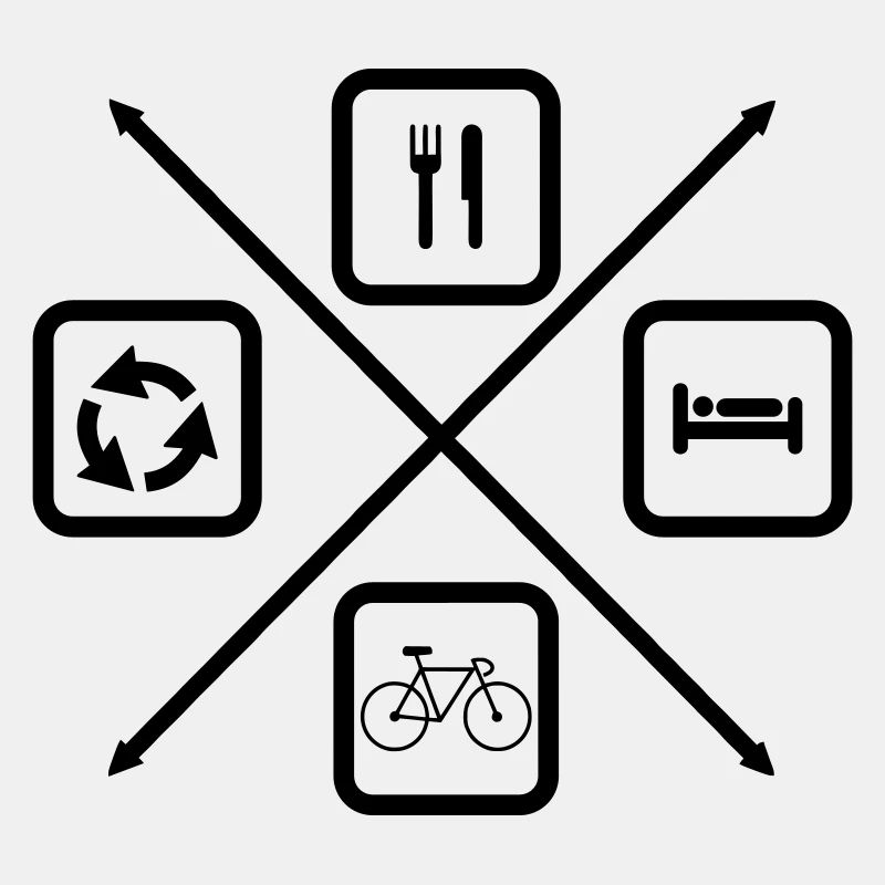Le cycle de vie des cyclistes, vélos, cyclistes