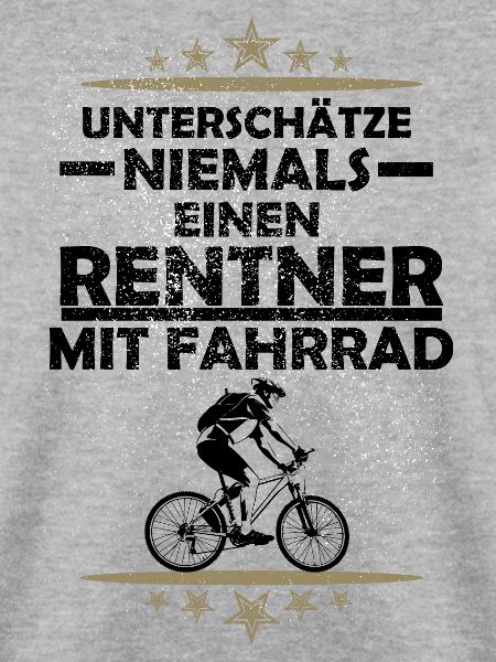 Rentner mit einem Fahrrad