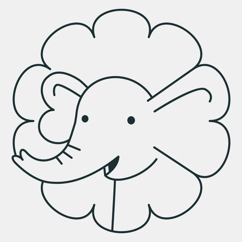 Hübscher Blumenelefant