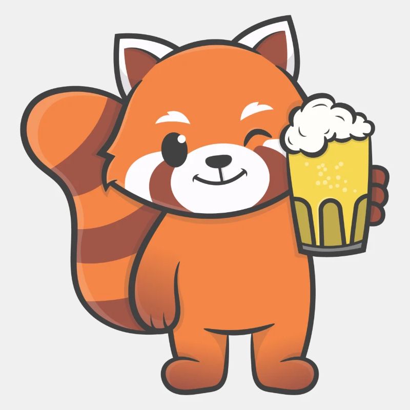 Rotes Panda-Bier