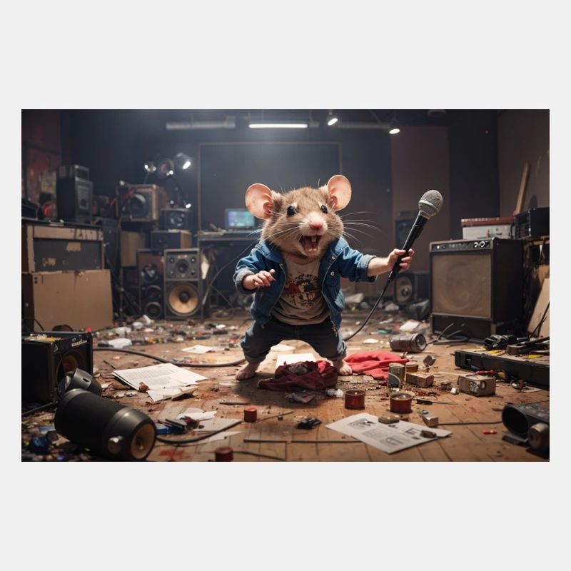 Kinderfreundliche Animationsratte in Musikstudio