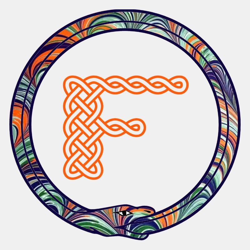 Nœud F avec serpent celtique