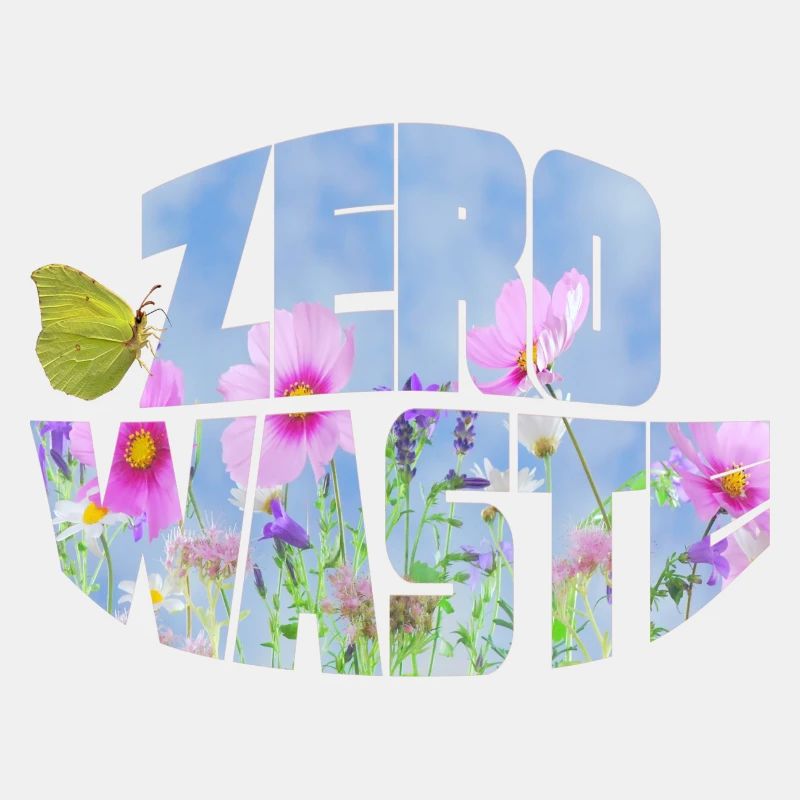 Zero Waste Flower Meadow with Butterfly