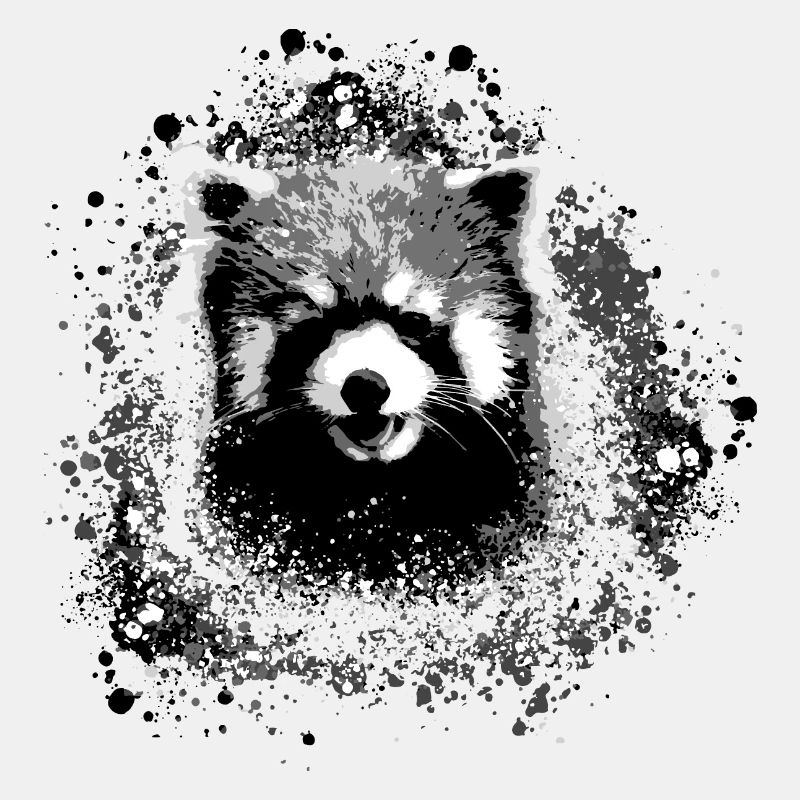 Roter panda,Graffiti,Malerei,pandabär, bär,schwarz