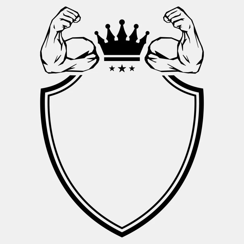 muscles arm biceps coat of arms empty