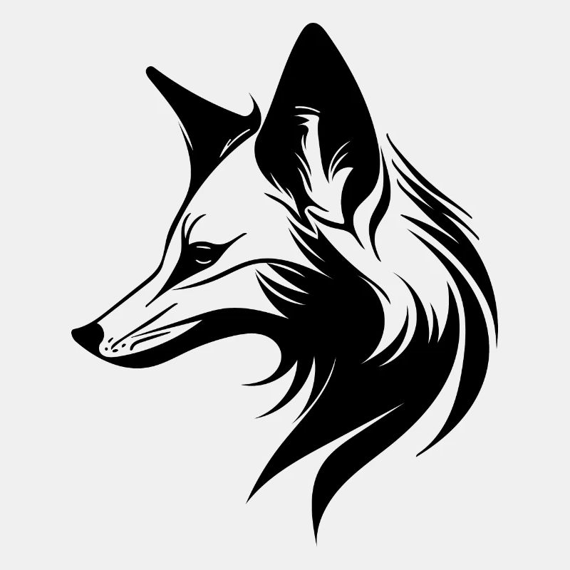 Fox portrait in flowing lines Style