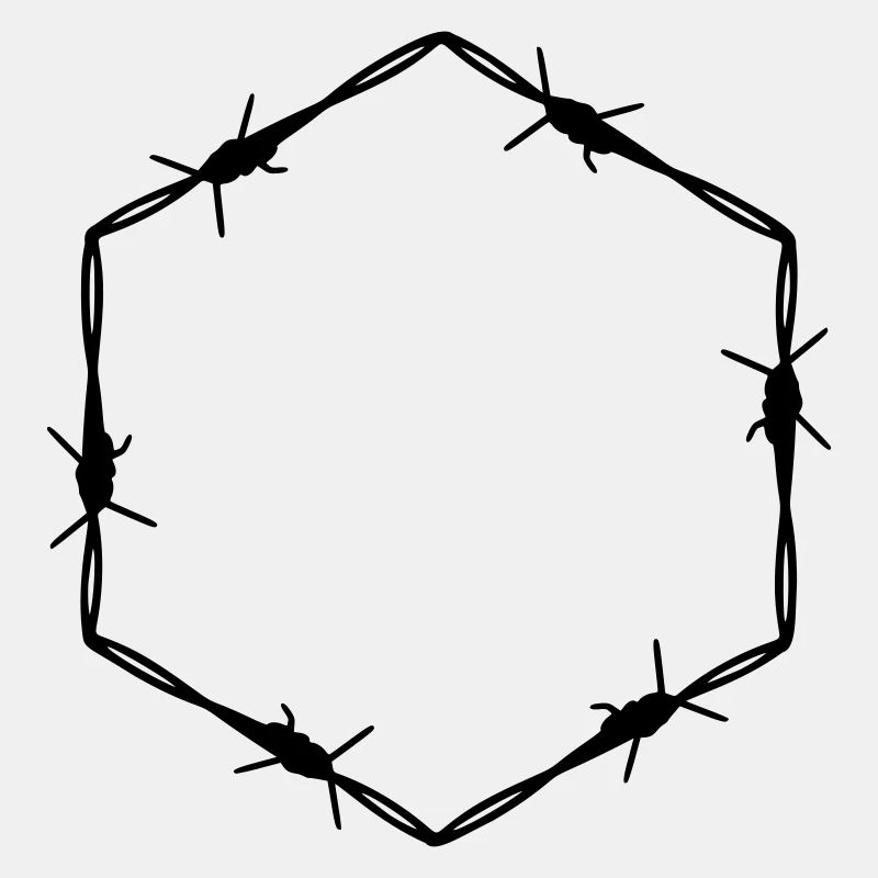 Stacheldraht 6 Eck Hexagon - Geschenkidee Tattoo