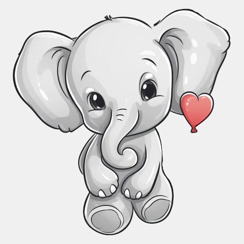 Éléphant avec du cœur